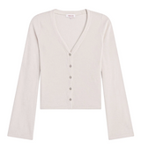 VELOUR V CARDI BELL SLV IN WHITE SAND