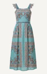 VERONIQUE ANKLE DRESS IN BLEURA PRINT