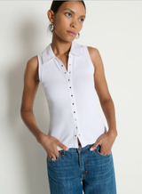 JAYLIN POLO TOP IN WHITE