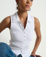 JAYLIN POLO TOP IN WHITE