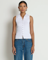 JAYLIN POLO TOP IN WHITE