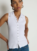 JAYLIN POLO TOP IN WHITE