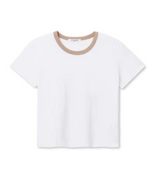 BILLIE RINGER TEE IN WHITE/MOCHA
