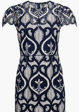 VANNA DRESS IN NAVY & CREAM LACE