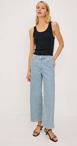 GETTY CROP JEANS IN QUILTED STUD