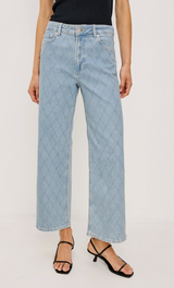GETTY CROP JEANS IN QUILTED STUD
