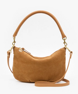 Petit Moyen Messenger - Suede w/ Whipstitch in Caramel