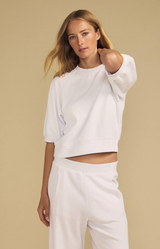 BONNIE S/S SWEATSHIRT IN FEATHER H. GREY
