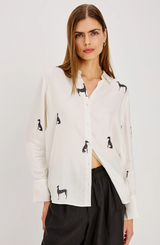 SAIGE BUTTON DOWN IN IVORY WHIPPETS