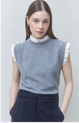 PIREO SWEATER VEST IN GRIS CHINE