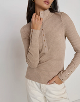 SHEILA TOP IN HEATHER OATMEAL