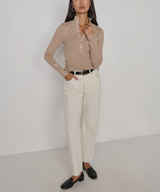 SHEILA TOP IN HEATHER OATMEAL