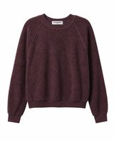 ZIGGY SHRUNKEN CREW INSIDE OUT SWEATSHIRT IN CHERRY LACQUER