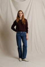 ZIGGY SHRUNKEN CREW INSIDE OUT SWEATSHIRT IN CHERRY LACQUER