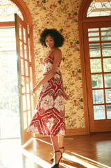 ANNABELLE MIDI DRESS IN VIRELLE PRINT