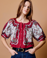 SYLVIA TOP IN VIRELLE PRINT