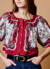 SYLVIA TOP IN VIRELLE PRINT