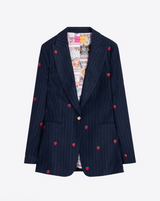 NAVY DIPLOMAT JACKET WITH STRAWBERRIES