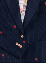 NAVY DIPLOMAT JACKET WITH STRAWBERRIES