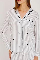 LUNA PAJAMA SET IN STRIPPED ONYX FLORAL