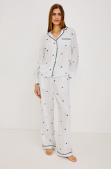 LUNA PAJAMA SET IN STRIPPED ONYX FLORAL