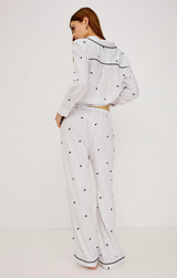LUNA PAJAMA SET IN STRIPPED ONYX FLORAL
