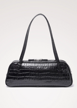 VARESE SHOULDER BAG IN BLACK CROC EMB.