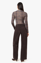 BRYNN CORDUROY SELF TIE WIDE LEG IN CHOCOLATE