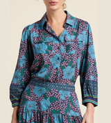ZOLA BLOUSE IN MIDNIGHT TRELLIS