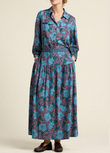 ZOLA BLOUSE IN MIDNIGHT TRELLIS