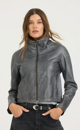 KATRINA PATINA LEATHER IN GRAPHITE