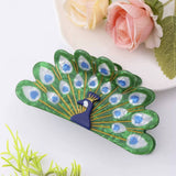 Peacock Motif  Hair Claw Clip