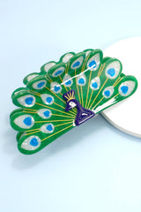 Peacock Motif  Hair Claw Clip