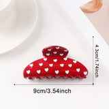 Polka Heart Hair Claw Clip