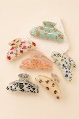 FLORAL FLOWER HAIR CLAW CLIP