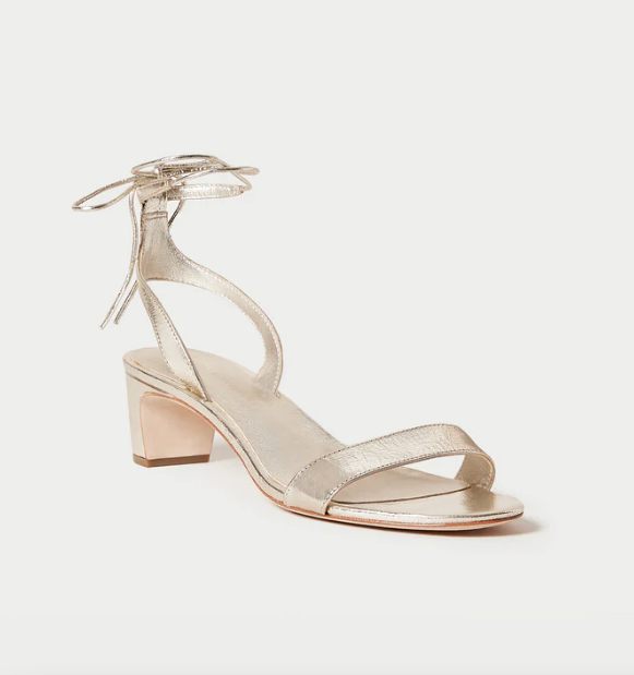 JACKIE ANKLE WRAP SANDAL IN GOLD