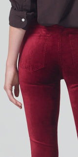 LILAH HIGH RISE BOOTCUT IN DEEP RED