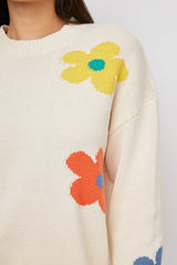 PERCI SWEATER IN IVORY DAISIES